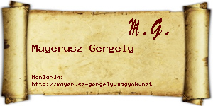 Mayerusz Gergely névjegykártya